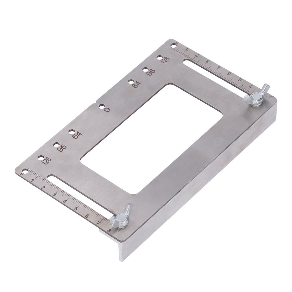 Cabinet Hardware Jig Stainless Steel Furniture Handle Punch Locator with Adjustable Screw Silver