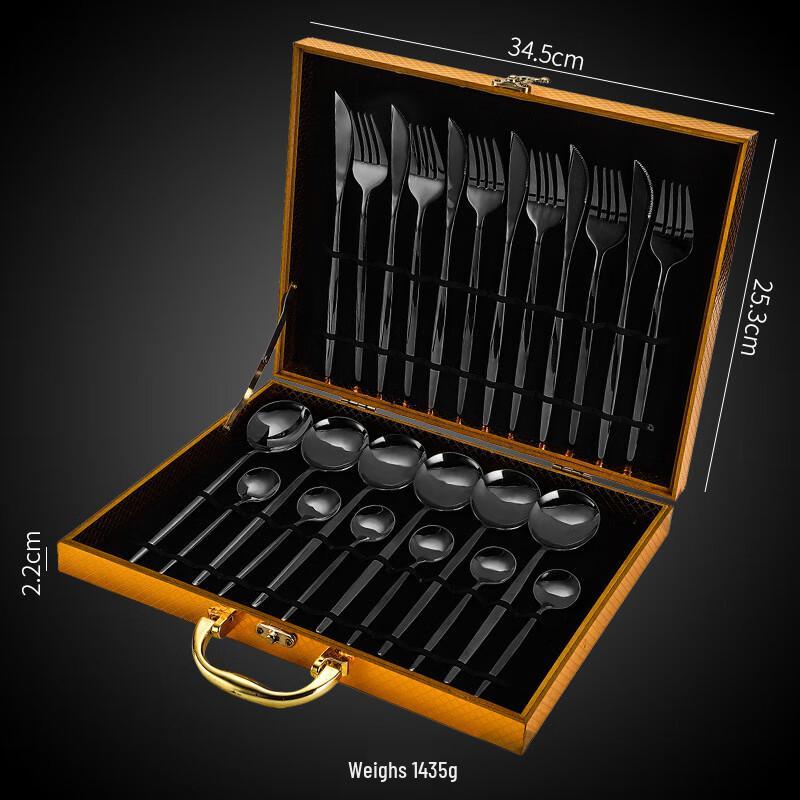 LIU 24-Piece Multi-color Stainless Steel Cutlery Set