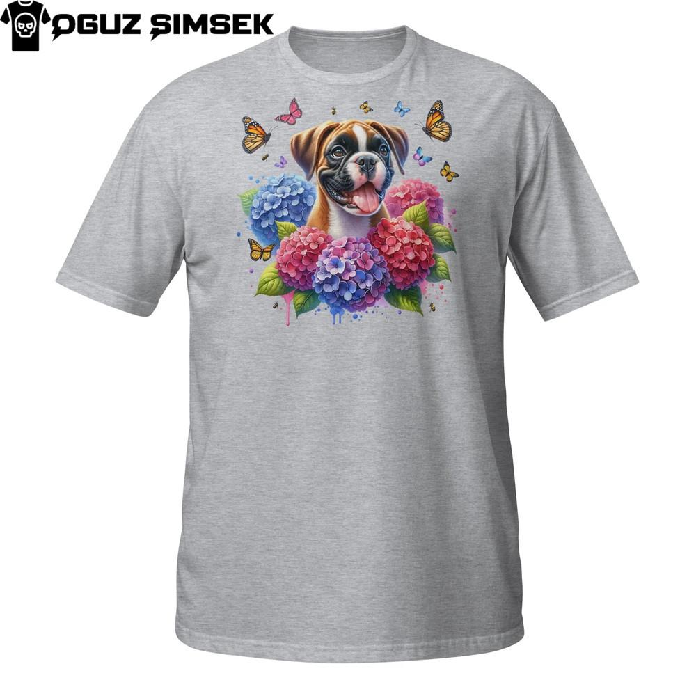 

Футболка с собакой боксер – Очаровательный боксер с гортензиями и бабочками 4XL