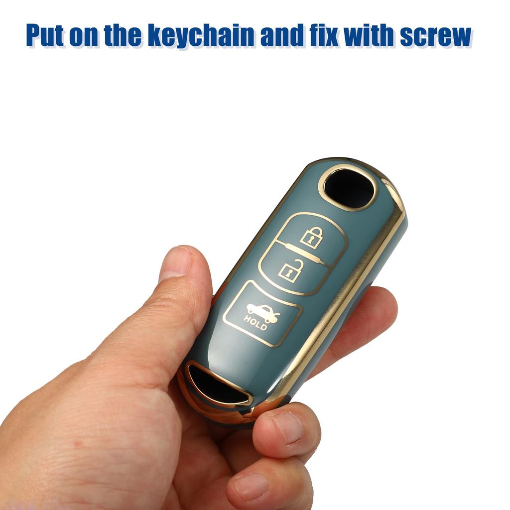 ACROPIX Keyless Entry Remote Cover Key Fob Cover TPU 3 Button for Mazda 2