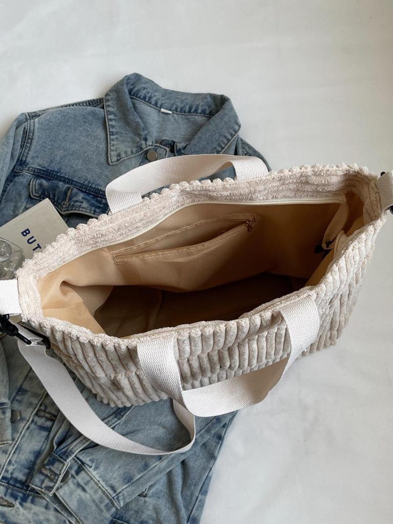 2024 Autumn/Winter Large Corduroy Tote: Korean Style Crossbody & Shoulder Bag