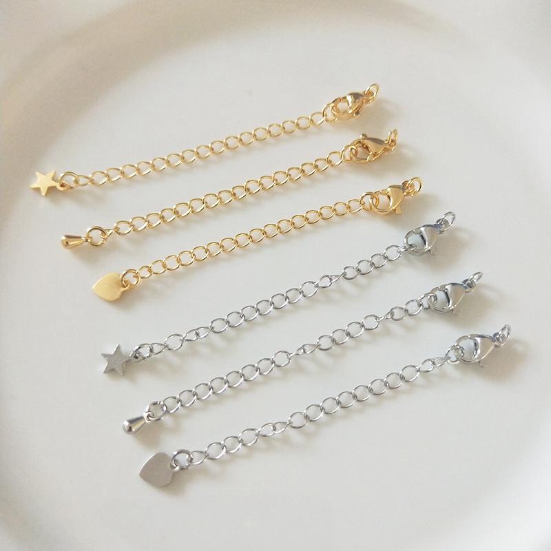 Gold Plated Star Heart Brass Lobster Clasps 75Mm Tail Extender Connector Chains Diy Jewelry Making Accessories