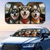 Funny The Dog Is Driving Sun Visor Foldable Universal Car Windshield Sun Shade UV Protection Heat Insulation Foldable Cover