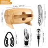 Manual Wine Opener Tool Kit 4PCS with Wooden Rack Home Bar Accessories Gift Set
