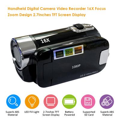Digitalkamera-Videorecorder, 16-facher Fokus-Zoom-Design, 2,7-Zoll-TFT-Bildschirmanzeige, unterstützt SD