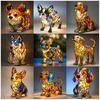 For Cat Dog Night Stands Table Lamps Stained Resin Tabletop Light Decoration