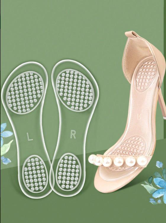 Antibacterial Silicone Non-Slip Cushion Insoles for High Heels & Sandals - Invisible Comfort & Protection