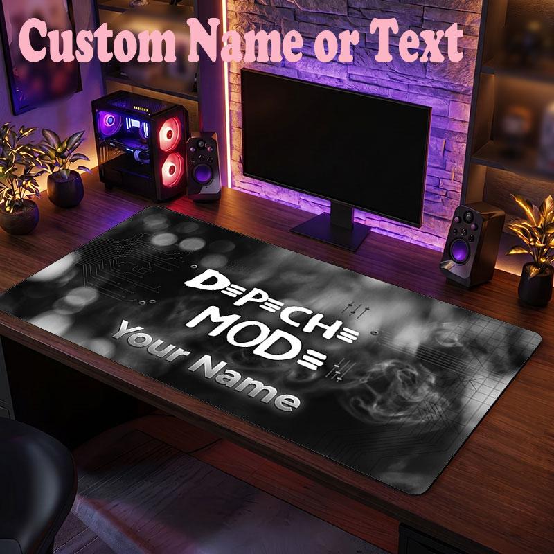 Depeche Mode Customized Name Text Mouse Pad, Large Desk Mouse Mat Personalized Home Office Present
