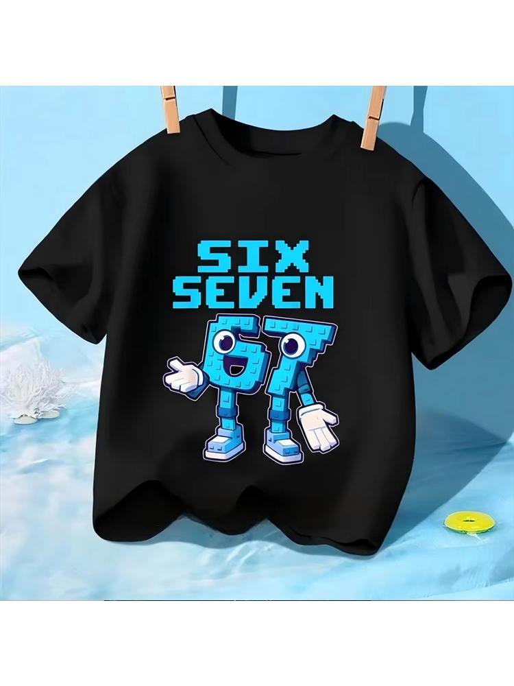 Kids 67 Themed Colorful Print TShirt Soft Cotton Fabric Breathable and Comfortable Ideal for Toddlers and Childrendf0345