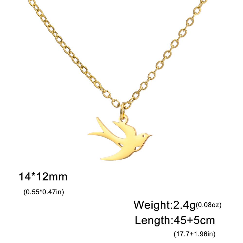 My Shape Swallow Pendent Necklace Stainless Steel Choker Swallow-Tailed Kite Bird Animal Charms Chain Women Jewelry Flying Birds