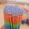 10Pcs/Set 6color ranbow Ink Gel Pen Refill Rod PenHandle School Writing Stationery Gel Ink Pen