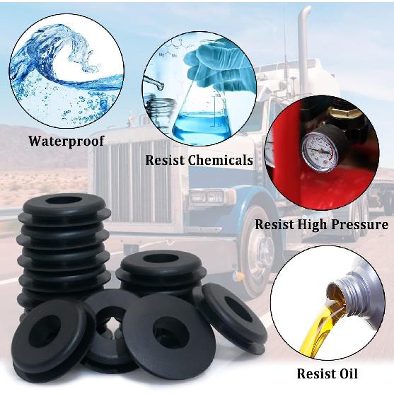 Glad Hand Seal, 20Pcs Gladhand Washers Rubber Seals Black Gasket Elastic Grommets For Semi Trucks Trailers Brake Air Hose Parts Number 10028