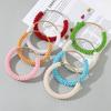 Colorful Beaded Pearl Bag Handle Round Metal Ring Braided DIY Accessory for Women Handbag Tote Craft Making Materials