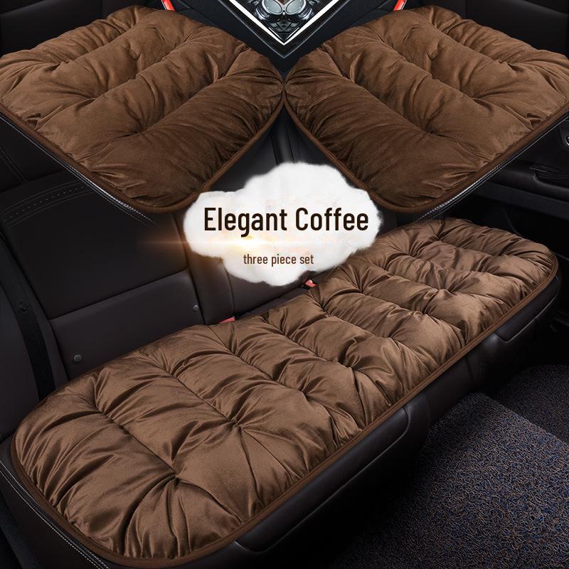 Pernă mică de flanel pentru scaun auto din trei piese pentru toate anotimpurile - pe jumătate înfășurată pentru vară, anti-alunecare și fără legare.
