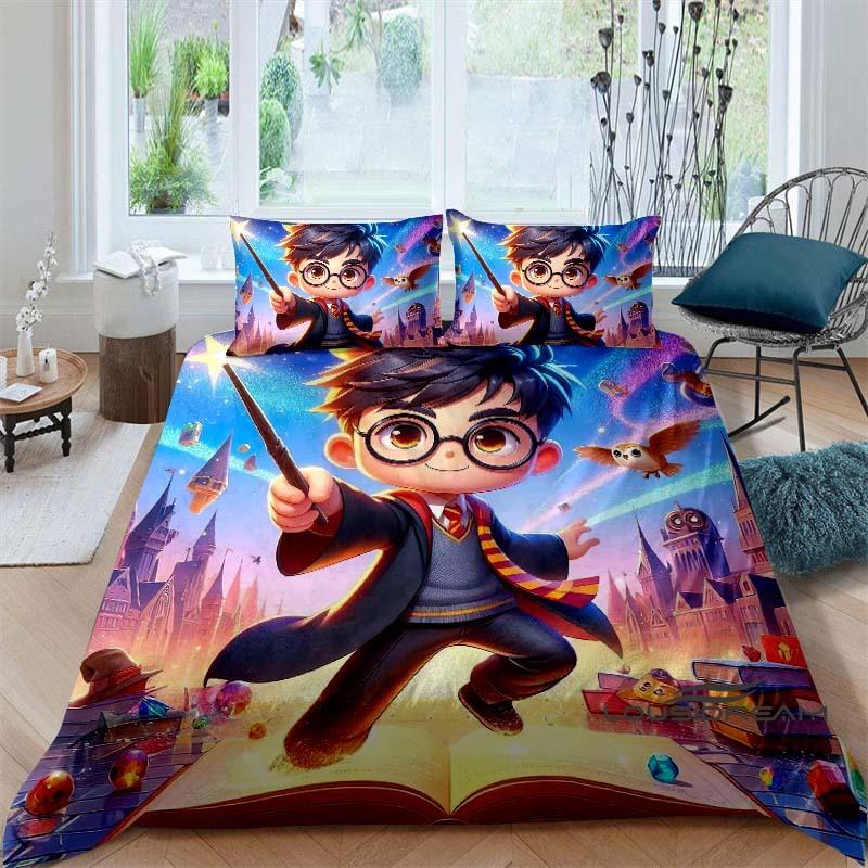 HD Image H — Harry Potter Bedding Set: 3D-Printed Cartoon Duvet Cover — Soft, Comfortable