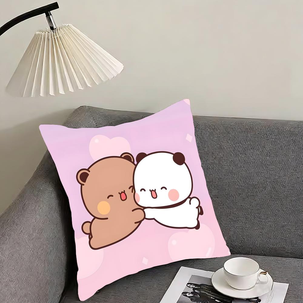 P-Panda Bubu And Dudu Cushion Cover Reversible Plush Pillow Cover – For car, sofa, bedroom, perfect as a gift.