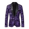 Mens Sequin Velvet Blazer Jacket Fashion Party Stage Performance Nightclub Suit Coat
