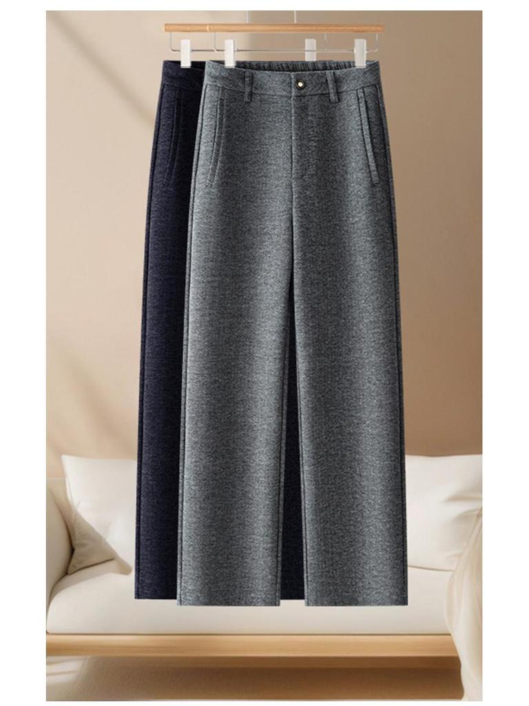 2025 Herbst/Winter High Waist Tencel Wolle Zigarettenhose: Schlankmachender lockerer Fall für vielseitige Freizeitkleidung