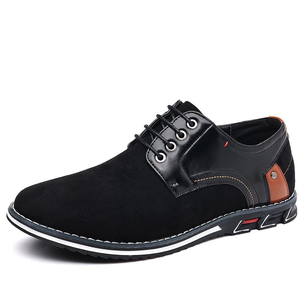Autumn new men's shoes retro fashion casual leather shoes men's round head lace-up non-slip versatile comfortable men's shoes men's leather shoes