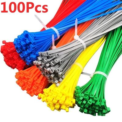 100pcs Self-Locking Corrosion Resistance Nylon Wire Cable Zip Ties Organiser Fasten Cable