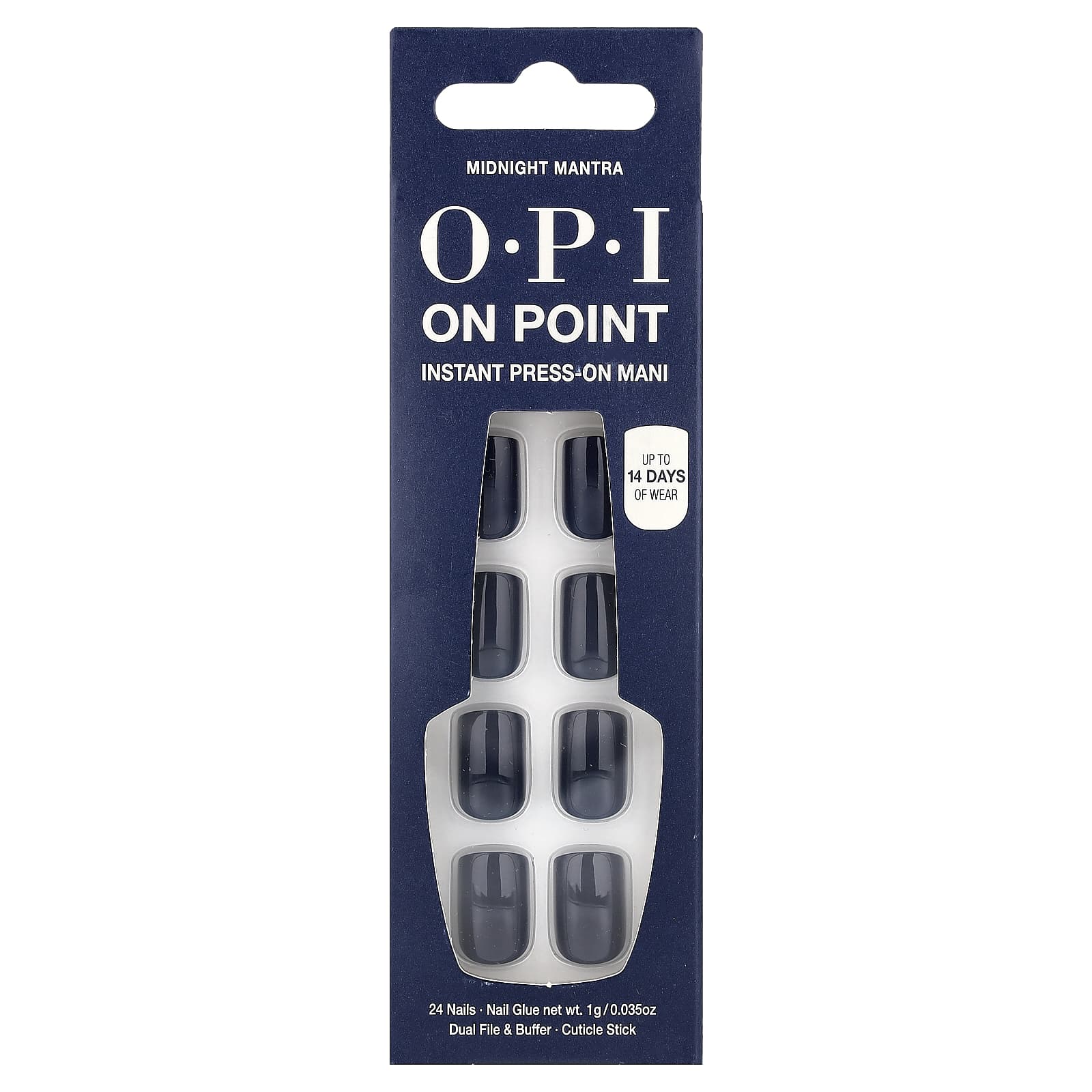 

OPI, On Point, Instant Press-On Mani, Long Length, Midnight Mantra, 27 Count