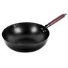 Wok de Ferro Batido à Mão de Shandong, Antiaderente, Frigideira de Fundo Plano para Fogões de Indução