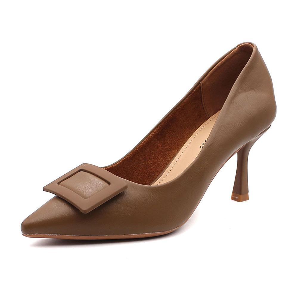 775-82 High Heels Autumn Professional Commuter Single Shoes Women's Pointed Head Thin Heel Huidong Women's Shoes Custom Thin Heel Pointed Head