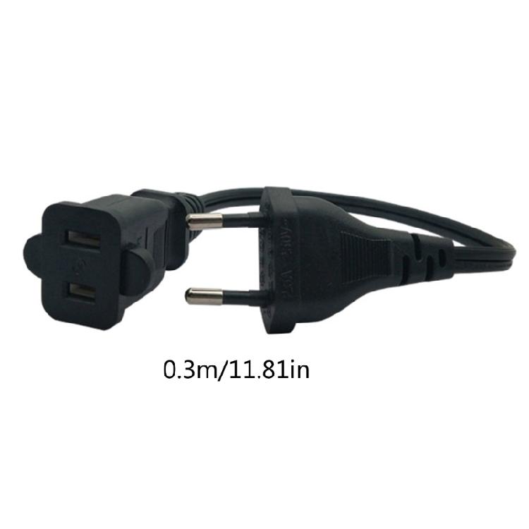 EU4.0mm to Nema 1-15R Conversion Cord EU Standard Male Plug to Female US Socket