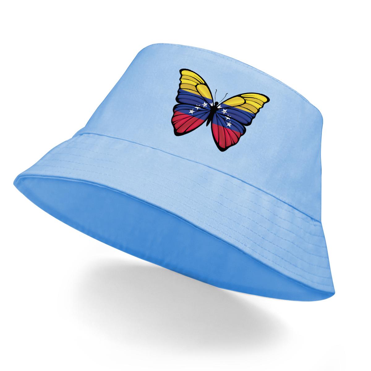 

Панама с принтом бабочки и флага Венесуэлы, патриотическая шляпа рыбака, подходит для пляжа, унисекс, шляпа для рыбалки as the picture синий