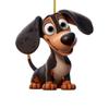 2D Dog Christmas Tree Hanging Pendants Cartoon Decorative Cartoon Dog Car Pendant Hanging Acrylic Xmas Tree Dog Ornament Car