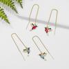 Chic Colorful Bird Pendants Ear Line For Women Elegant Crystal Girl Drop Tassel Earring Ladies Jewelry pendientes