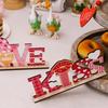 Wooden Art Craft Love Wood Knot Ornament LOVE KISS Wooden Letter Ornaments  Couple Atmosphere Decor