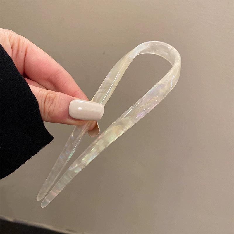 Elegant Acetate U-Shaped Hairpin, High-End Feel, Cute Bun Tool, New 2025 Women’s Headwear, Instagram-Ready Accessory