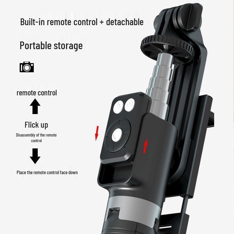 2025 Portable Bluetooth Selfie Stick with Adjustable Phone Holder and Floor Stand for Travel and Live Streaming