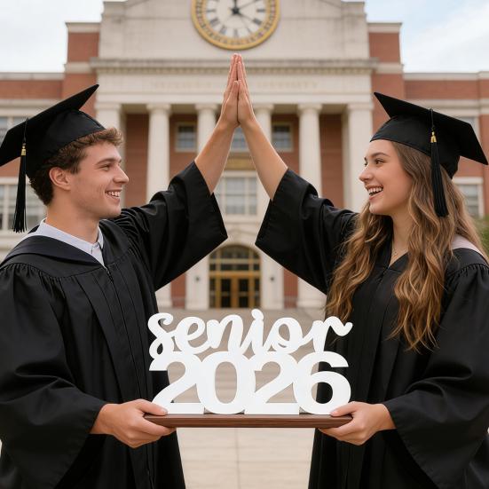 Senior 2026 Sign Class of 2026 Photo Prop Graduation Table Centerpiece for Senior Night Decor High School College Grad Party Supplies