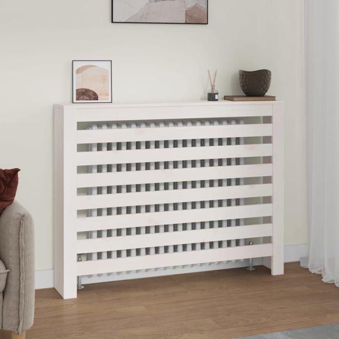 822597 vidaXL Radiator Cover White 108.5x19x84 Cm Solid Pine Wood