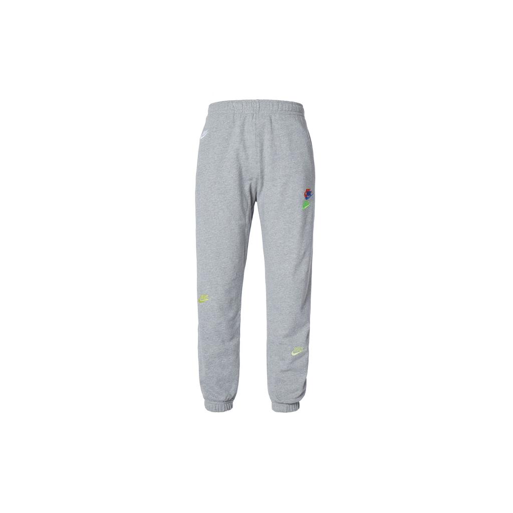 Nike Logo Embroidered Knit Joggers with Drawstring Closure Men Bottoms Grey DD4677-063