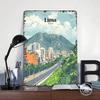 Lima Peru Travel Poster Customized Wall Art Vintage Metal Signs Retro Tin Plaque for Man Cave House Decor Gamer Decoration Room