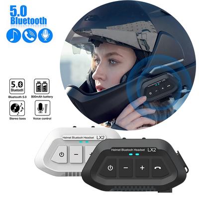 LX2 Bluetooth 5.0 Cască Motocicletă Headset Wireless cu Anulare a Zgomotului IP65 Rezistent la Apă Suportă Apel Hands Free Muzică