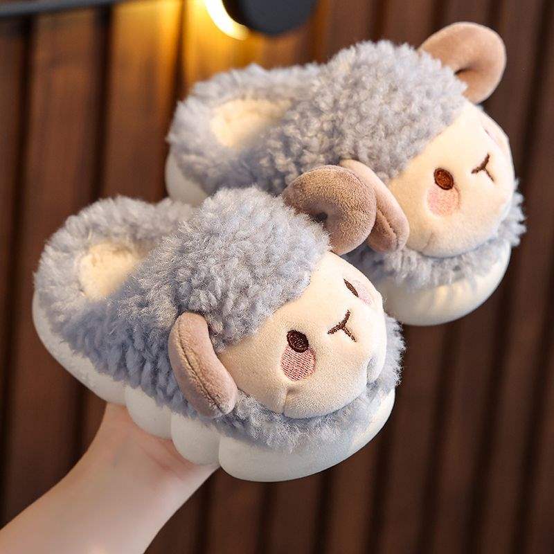 

Winter children s cotton slippers boys and girls warm and velvet infants 1-3 years old 2 non-slip home bag and baby cotton mop 22/23 yards inner length 13CM0-1 year old
