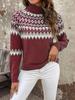 European Style High Neck Jacquard Sweater - Women's Autumn/Winter 2025 Fashion Long Sleeve Knitwear