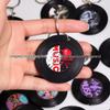 Black Vinyl Record Coaster Keychain with NFC - 5cm Acrylic and Custom-Made for Star Concert