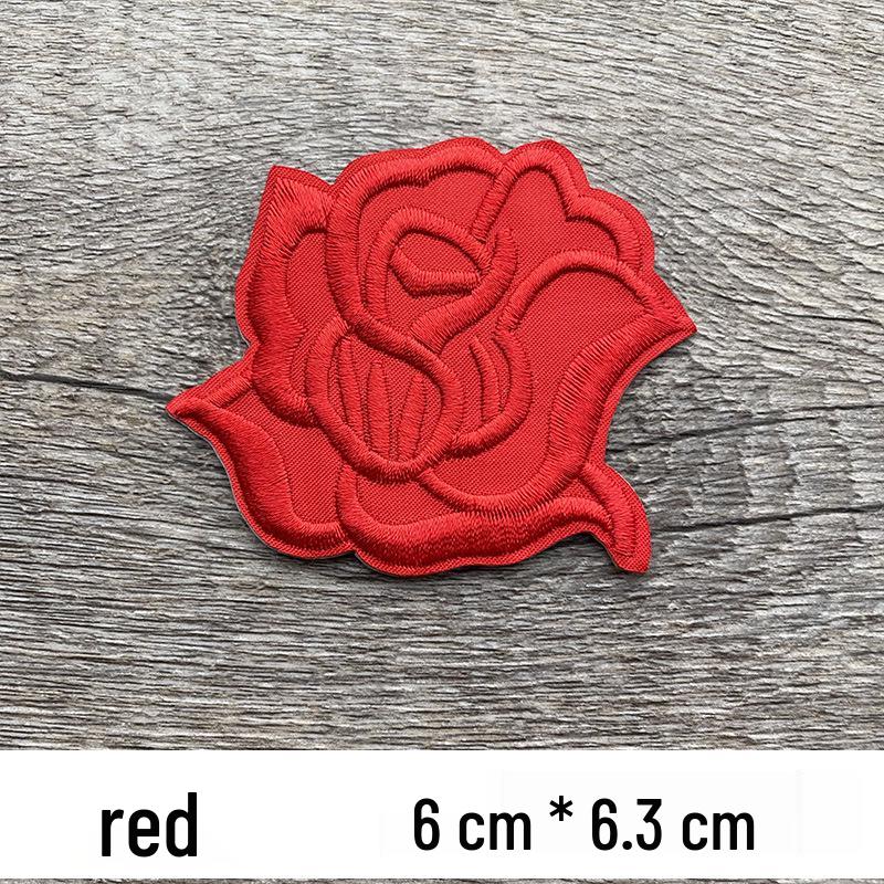 Self-Adhesive Rose Embroidery Patch for Mending, Repairing, Décor, and Versatile Applications.