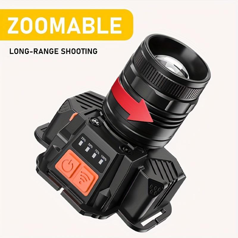 Rechargeable LED Headlights 3 Lighting Modes Adjustable Focal Length USB Suitable for Camping, Hunting, Fishing, Hiking, and Outdoor Exploration