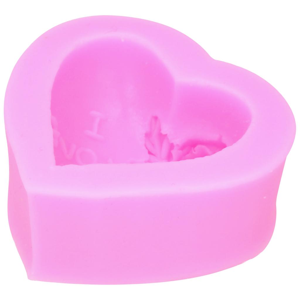 DIY Silicone Mold 3‑Dimensional Heart Shaped Rose Flower LOVE Cake Chocolate Soap Candle