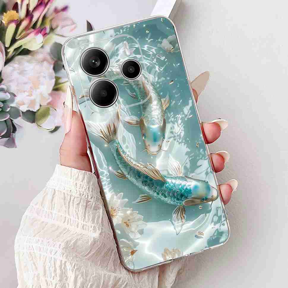 For Xiaomi Redmi Note 14 Pro 5G Case Beautiful Flower Heart Cover Soft Silicone Casing For Redmi Note 14 Note14 4G Cover Coque