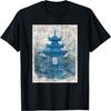 Japanese Pagoda Landscape Retro Vintage Graphic Ukiyo-e Art T-Shirt