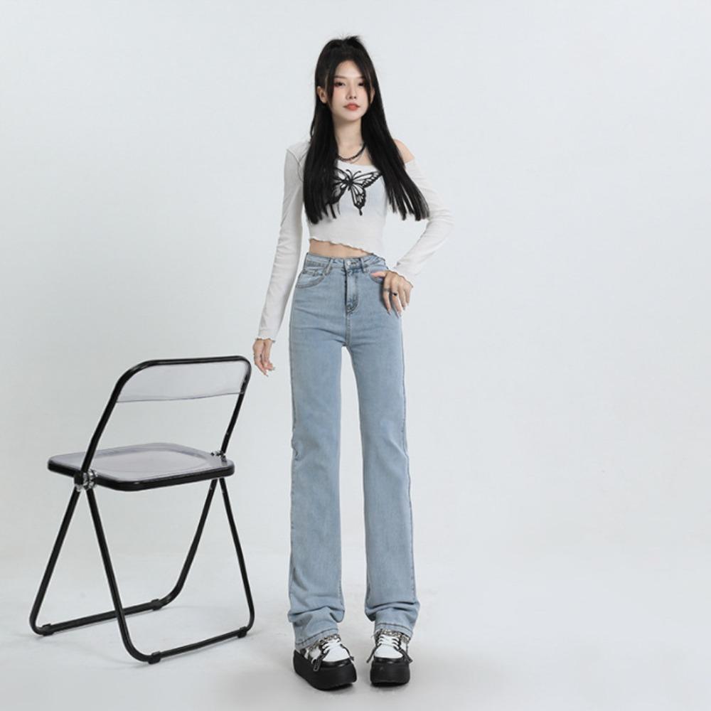 Ins Style Jeans Women's High Waist Loose Straight Drape, Thin and Tall 2025 Autumn and Winter New Versatile Jeans