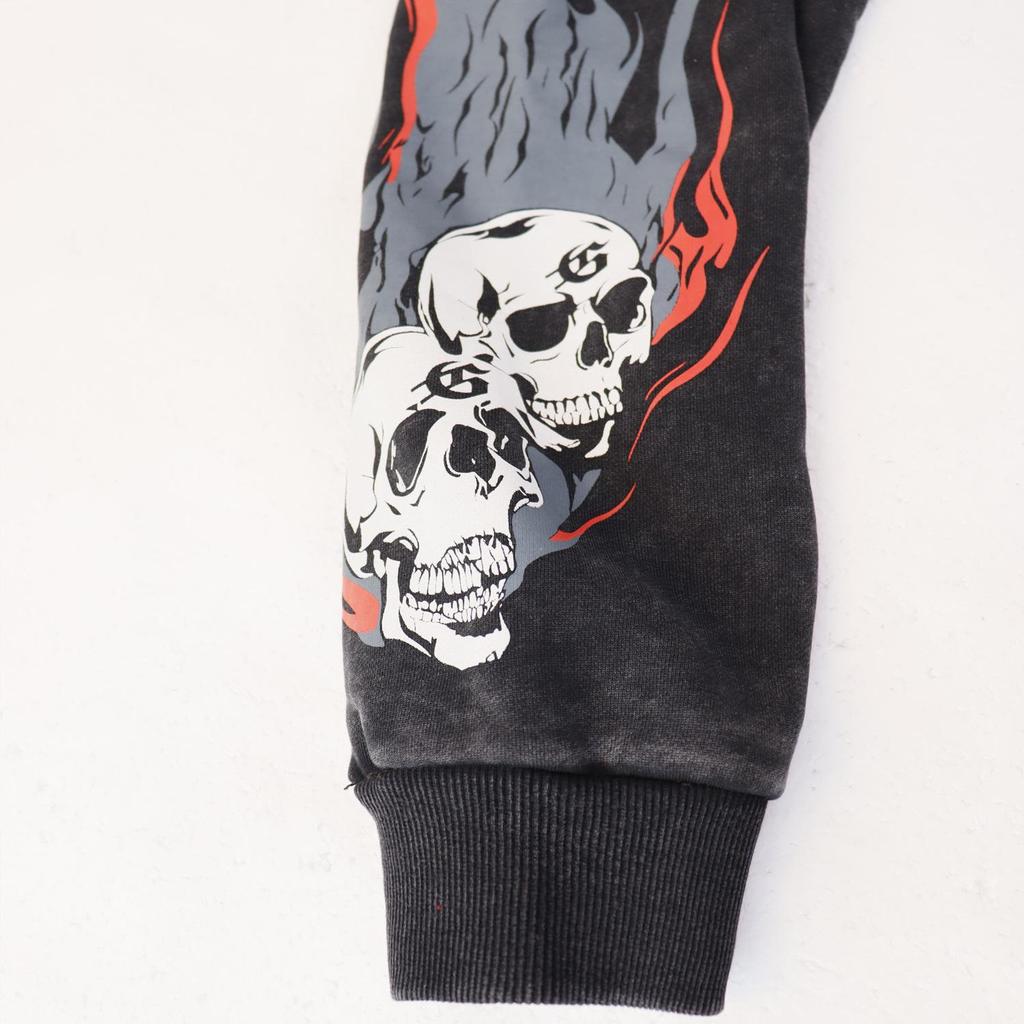 25ss Retro American Trend Washed Hip Hop Hoodie - Autumn/Winter