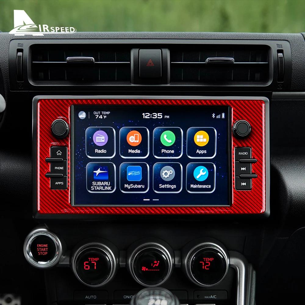 For Subaru BRZ Toyota GR86 2021 2022 2023 2024 Real Soft Carbon Fiber Sticker Navigation Panel Cover Interior Trim Accessories